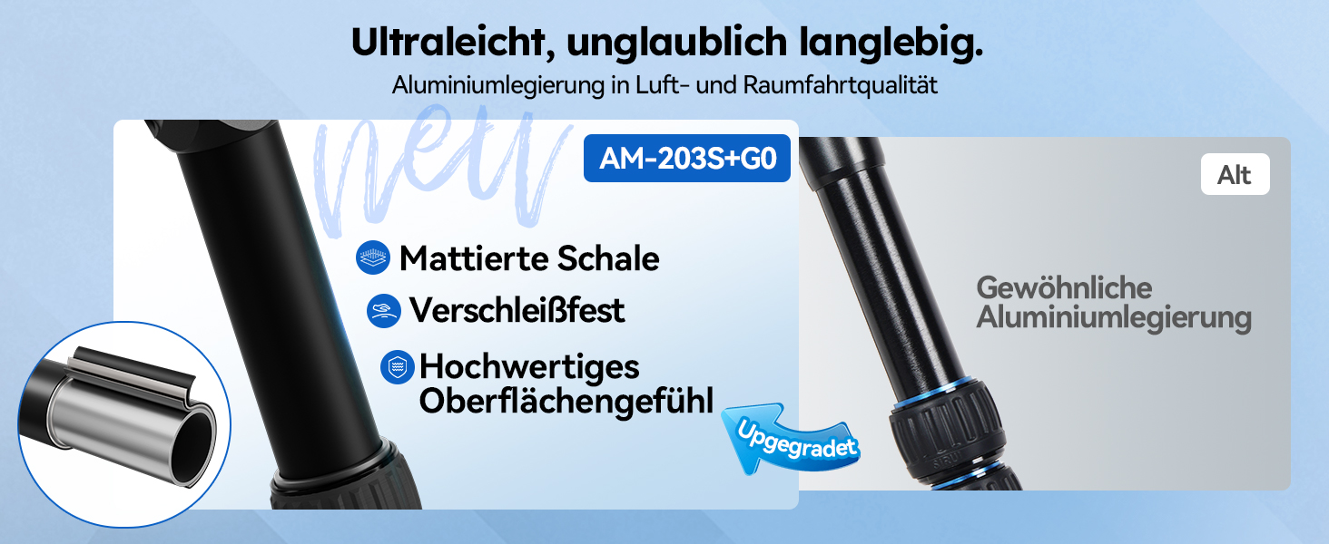 Штатив SIRUI AM-203S: компактний міні-штатив з алюмінію для DSLR, Vlogging, настільний, 15кг, 42см