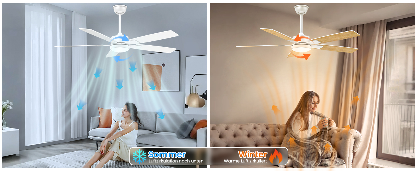 Стелянка-вентилятор Mefine з двома кольорами, обертаються крила, з підсвіткою, 132 см, з пультом керування, тиха лампа для вітальні, спальні, тераси, 5 крил