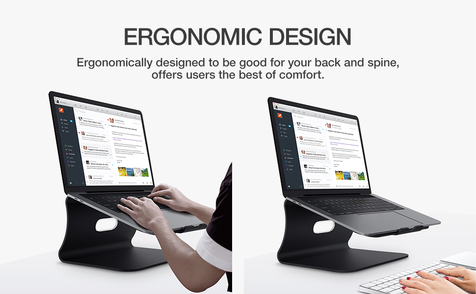 Підставка для ноутбука з алюмінію, сіра, для MacBook Air/Pro, Dell, HP, Lenovo, Microsoft Surface, Samsung (11-16 дюймів)