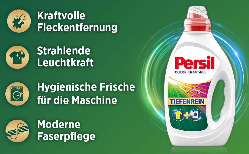 Рідкий засіб для прання Persil Color Kraft-Gel для кольорових речей, технологія глибокого очищення, 100 прань, ефективний від 20 °C