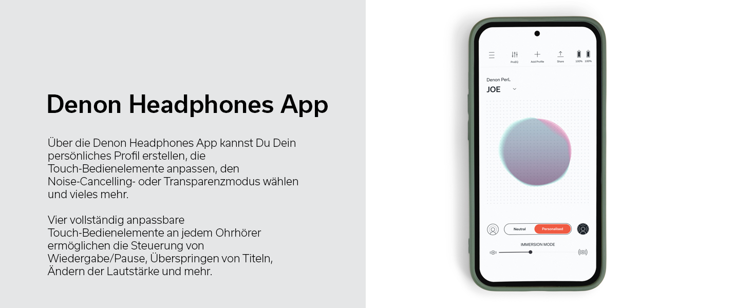 Навушники бездротові Denon PerL Pro Premium чорні з шумозаглушенням та адаптивним звуком Masimo