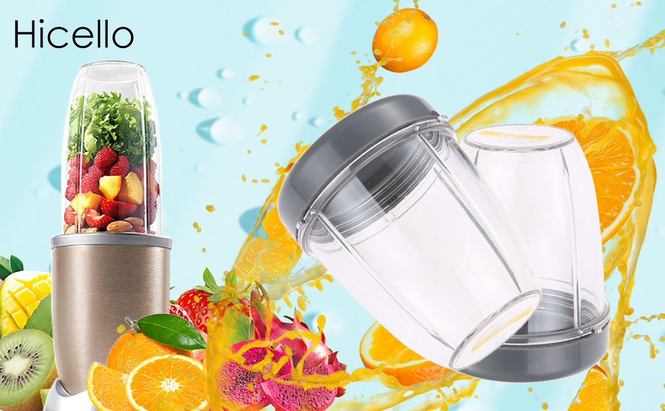 Набір із 2 чашок по 530 мл з запасними кришками для блендера Nutribullet 600W/900W