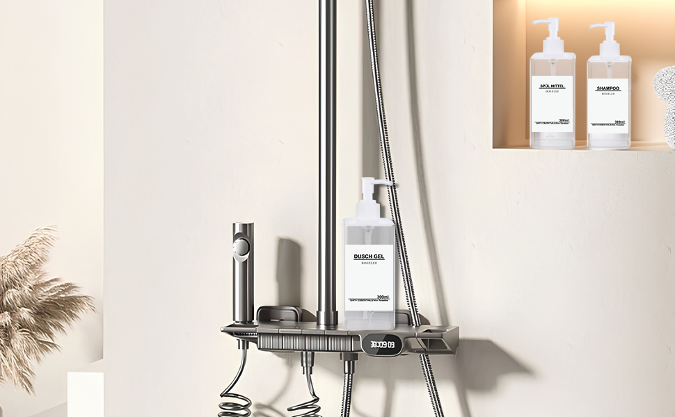 Набір дозаторів для мила Roselee (4 шт.), 300 мл, прозорі, для кухні та ванної кімнати