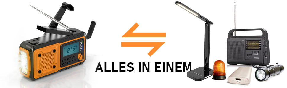 Радіо Tendak з ручним заводом та зарядкою для мобільного телефону, аварійне радіо FM/AM/SW з акумулятором 4000mAh, SOS-сигналом, ліхтариком та лампою для читання, сонячне радіо для кемпінгу та відпочинку на природі