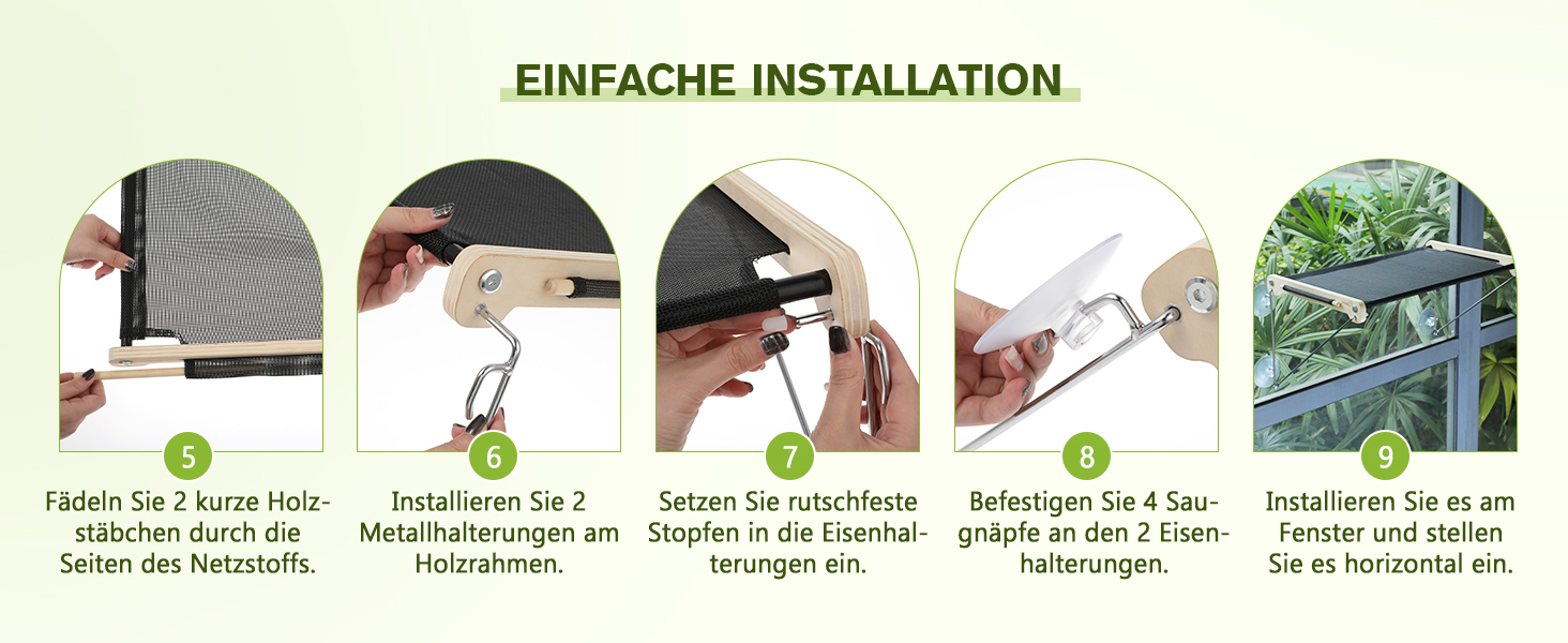 Ліжко-гамак для котів на вікно до 15 кг з масиву дерева та металу, 46 x 32 см