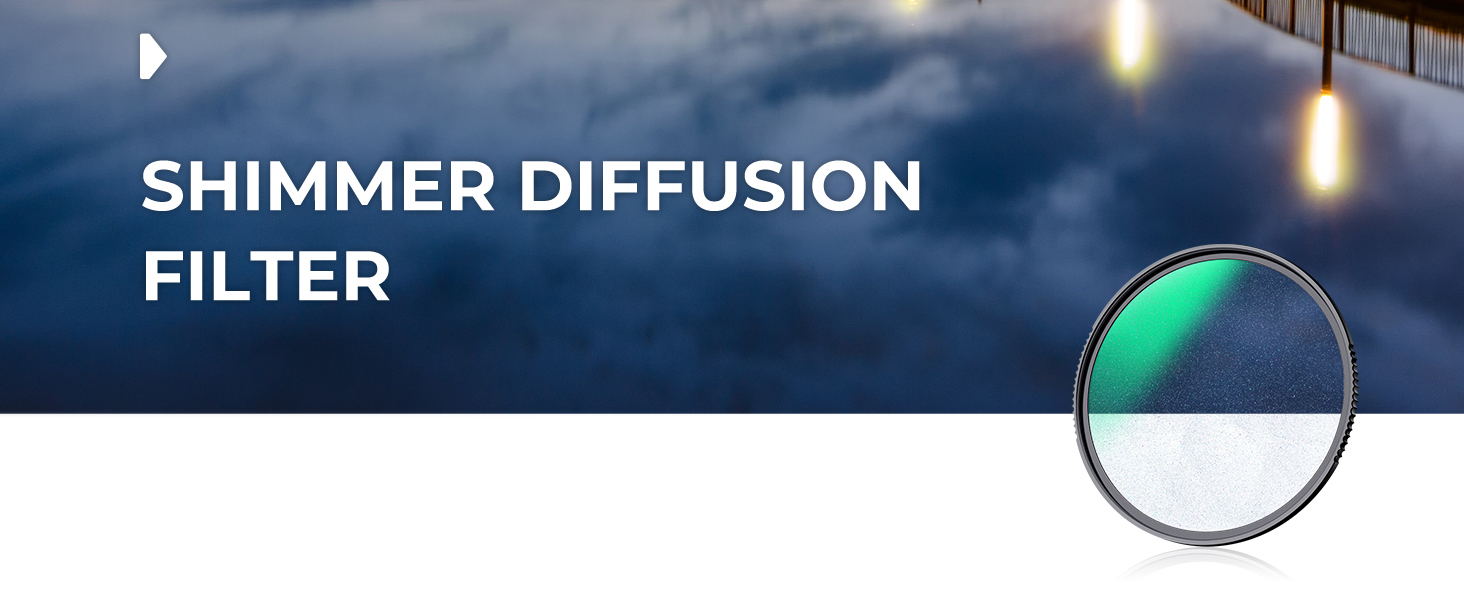 Фільтр Shimmer Diffusion K&F CONCEPT 49mm з оптичного скла з 18-шаровим покриттям Nano-Klear для відео та портретної зйомки