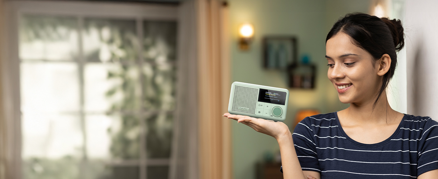 MEDION S66822 Портативне міні радіо DAB+ з Bluetooth, акумулятор до 6,5 годин, зелений колір