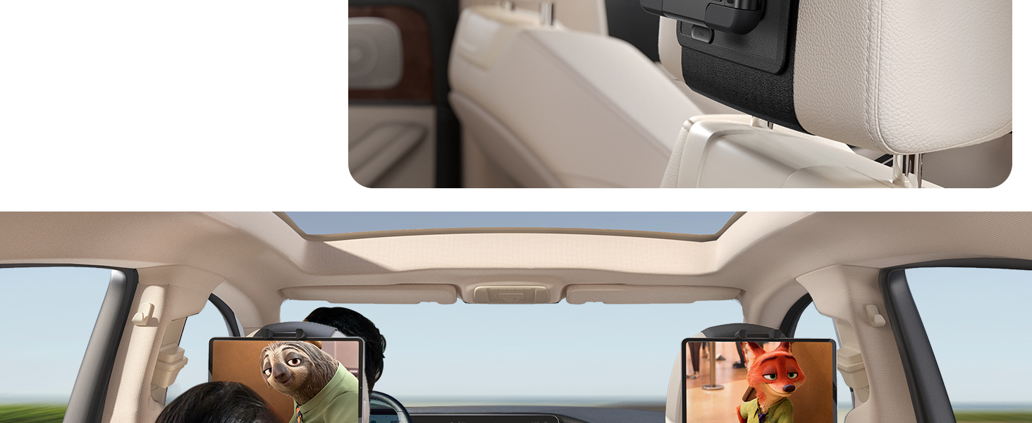 Утримувач для планшету Lamicall у автомобільну підголівник - складний, міцний кріплення для планшету, 360° обертання. Підходить для iPad, Samsung Tab, 6.1-13 дюймів