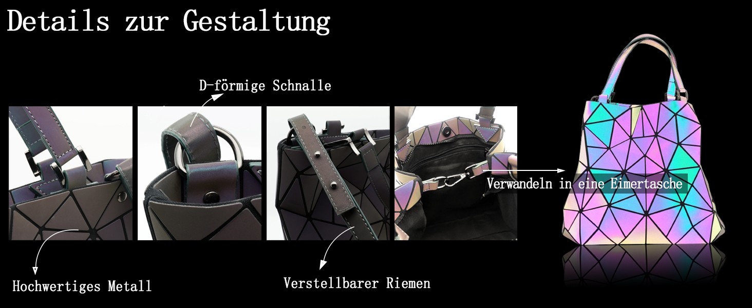 Геометричний гаманець жіночий світловідбиваючий, сумка крос-боді голографічна Geometrisches Portemonnaie CB-01-L