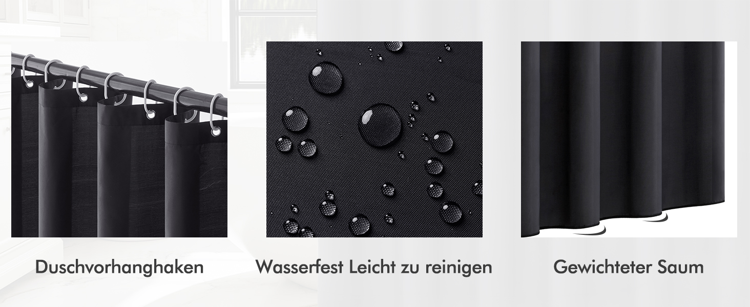 Шторка для душу MIULEE 180x200 см, зелена, водонепроникна, антигрибкова, текстильна, для ванни та душу, з 12 кільцями