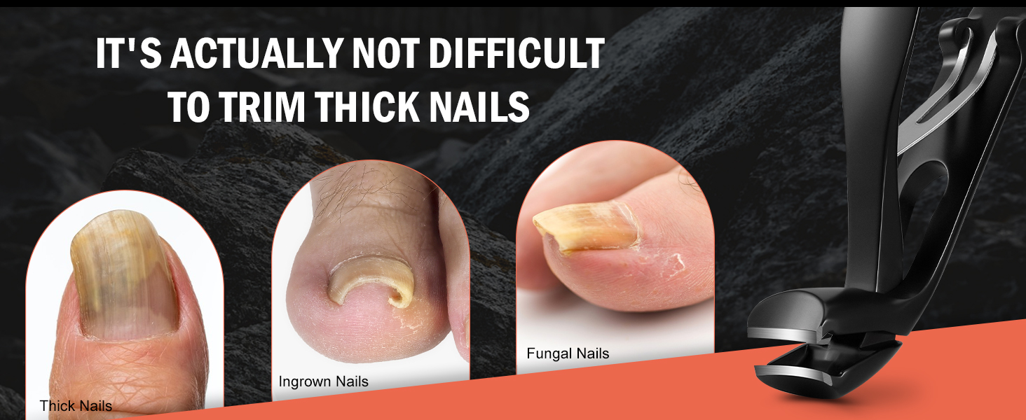 Кусачки для нігтів BEZOX ергономічні з похилим лезом для товстих нігтів (чорні) + пилочка для нігтів. Кусачки для дорослих, чоловіків та жінок.