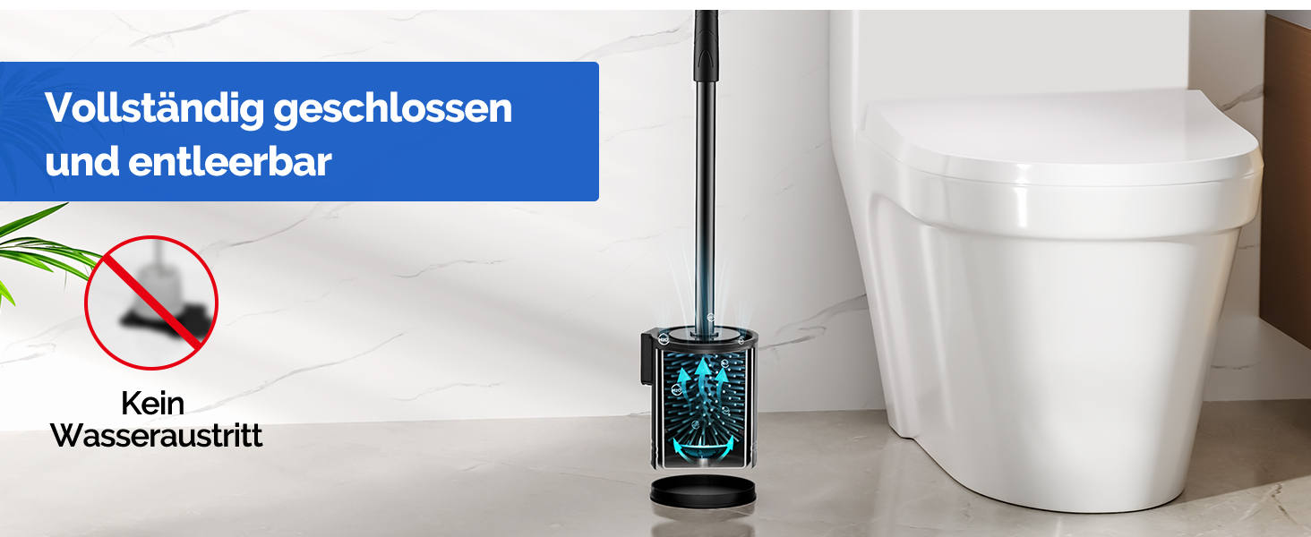 Набір для чищення унітазу Hamitor: щітка з силікону та нержавіючої сталі, кріплення на стіну без свердління, швидке висихання, для ванної кімнати (Чорний)