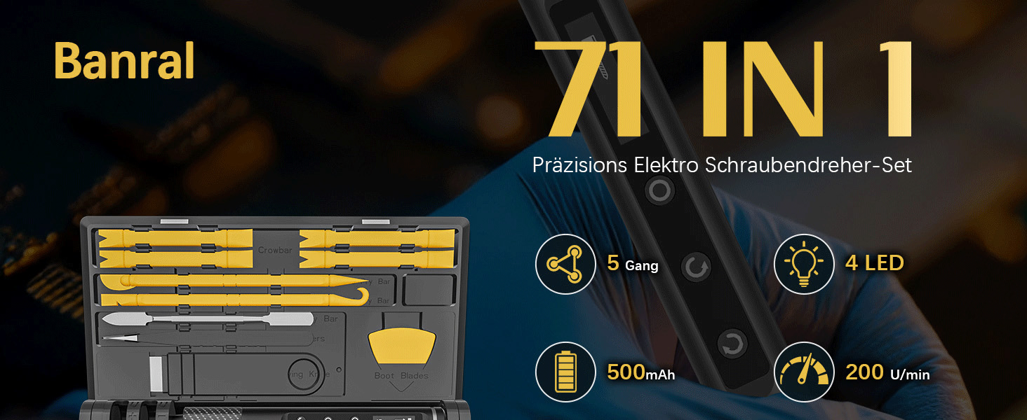 Електрична викрутка Mini 78 в 1 - Набір прецизійних викруток з магнітними Torx, LED дисплеєм та 5 рівнями моменту. Підходить для ноутбуків, окулярів, годинників, ПК