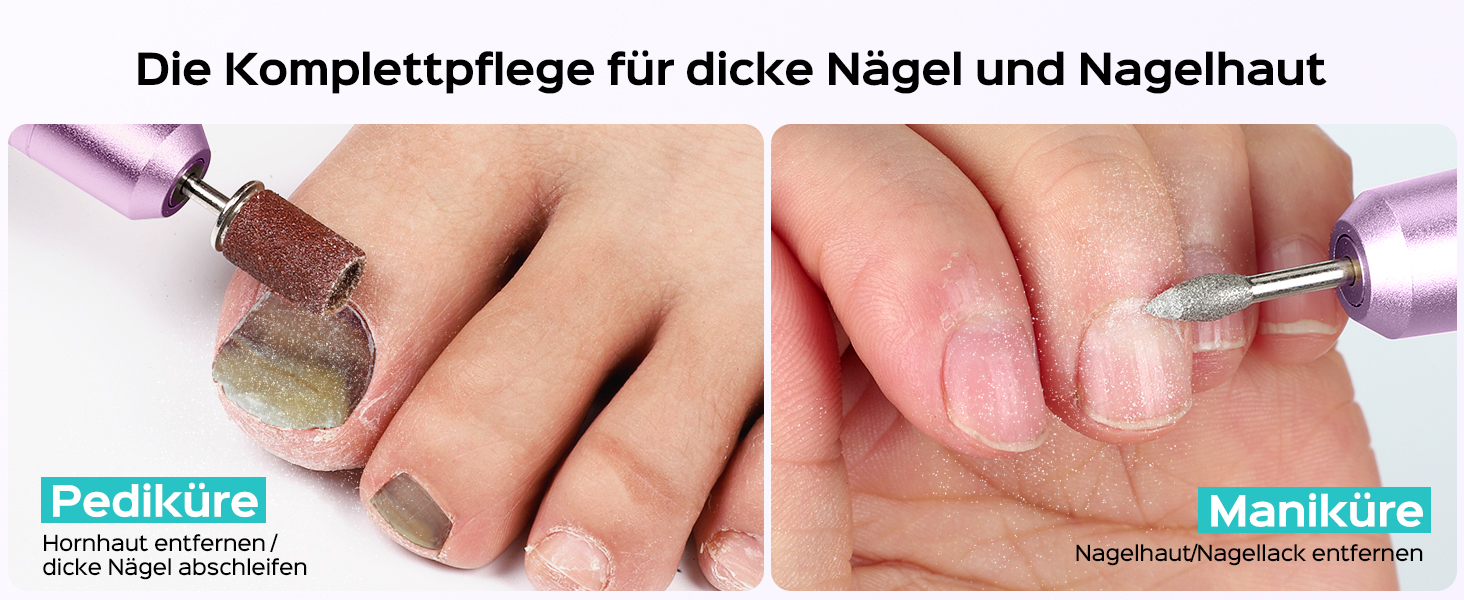 Електричний фрезер для нігтів Coslus: 20000 об/хв, регулювання швидкості та напрямку, манікюр та педикюр, набір для шліфування гелю та акрилу (фіолетовий)