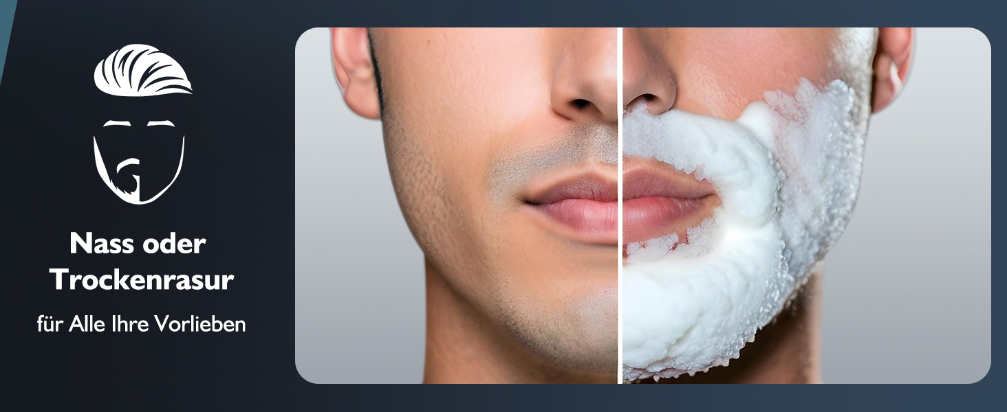 Електричний чоловічий бритва: бездротовий ротаційний бритва з LED-дисплеєм, IPX7, вологостійкий (сріблястий) H9