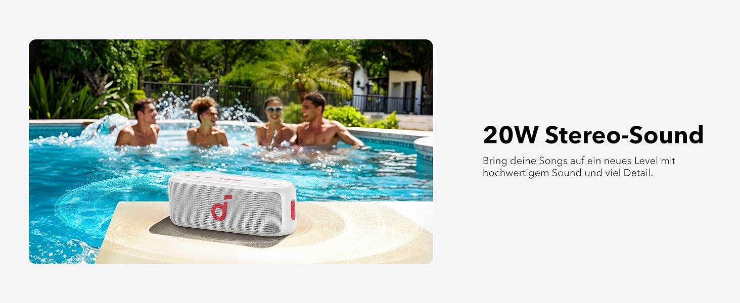 Soundcore Select 2S: Портативна Bluetooth колонка з 20W, BassUp™ та IPX7 захистом (біла)