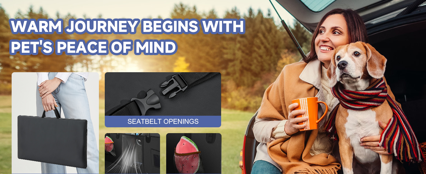 Захист для заднього сидіння автомобіля для собак з жорстким дном, 400 lbs, водовідштовхувальний, з сіткою, чорний, розмір L (147x75 см), штучна шкіра