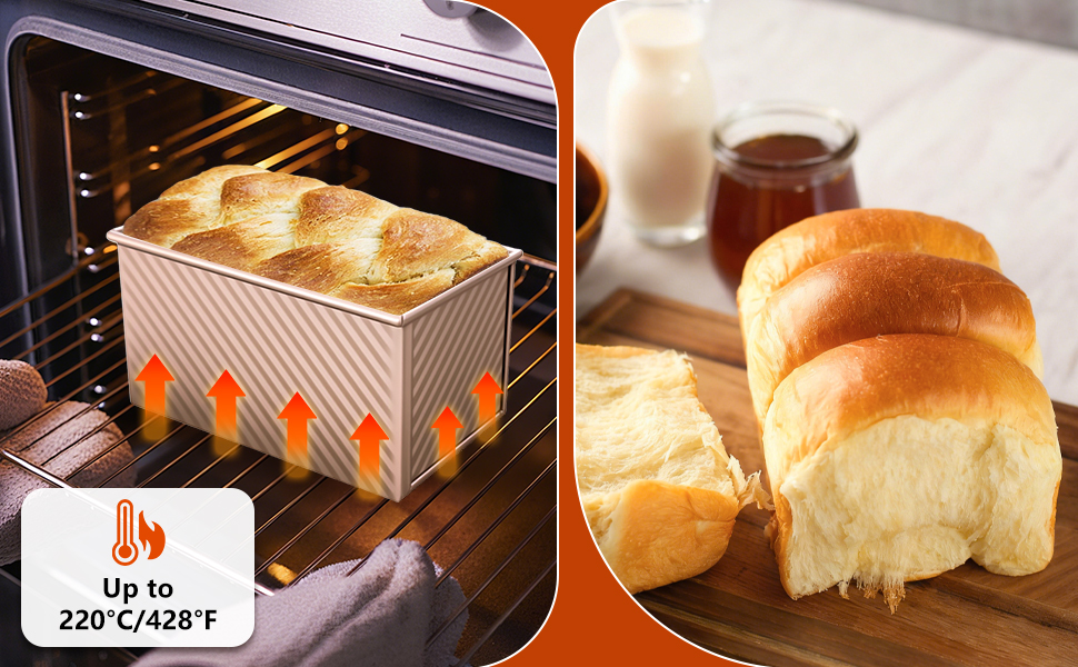 Форма для випічки хліба з кришкою 450г (1lb) антипригарна, золотиста - для хліба, тостів, сендвічів, кексів