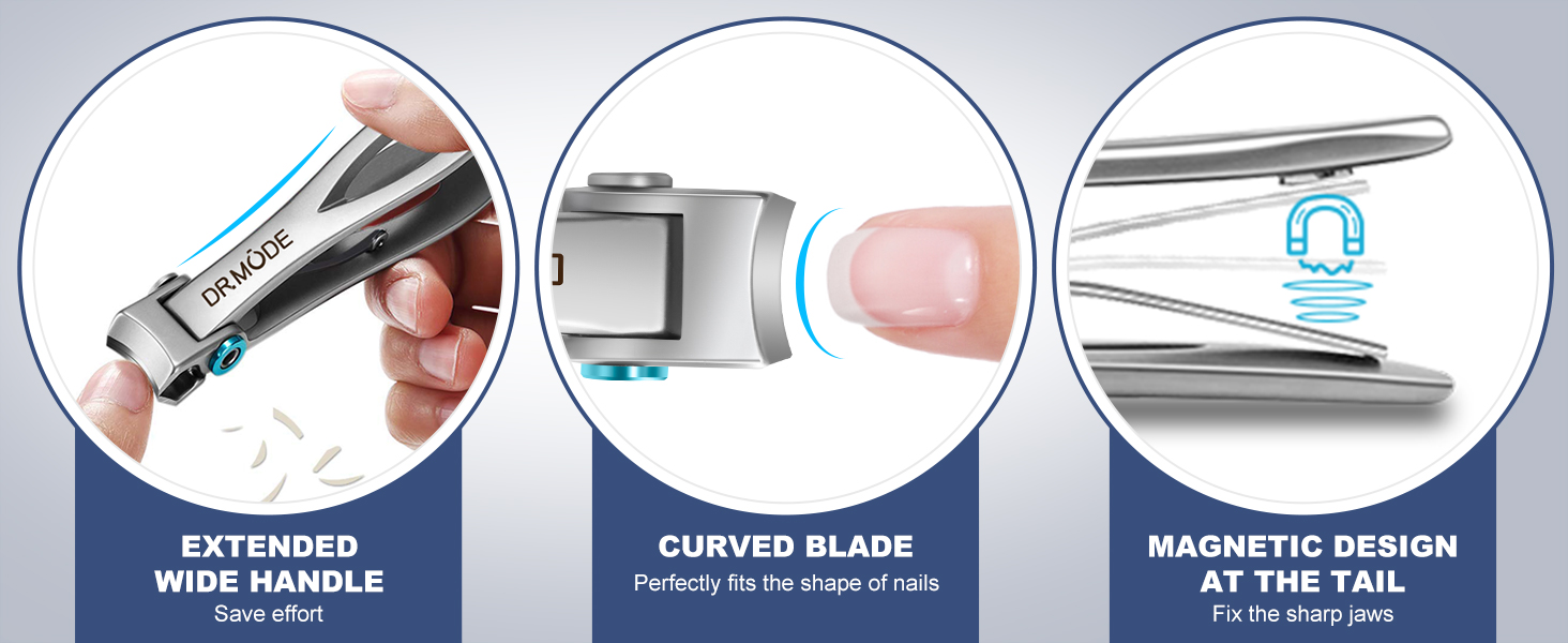 Набір кусачок для нігтів DRMODE Profi: професійні кусачки для кутикули, щипчики для нігтів, ножиці для нігтів для літніх людей та проблемних нігтів (6 шт)