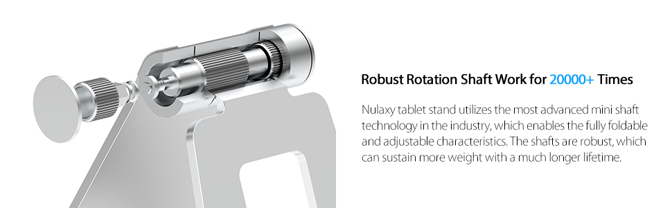 Алюмінієва подвійна складана підставка Nulaxy для iPad, планшетів та iPhone, регульований настільний тримач для Kindle, Pro/Air/Mini, чорний (B-Sрібло)