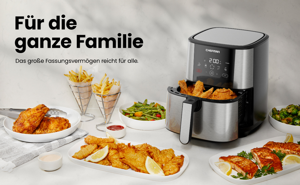 Chefman TurboFry Air Fryer - 4.75L Family Size with Digital Controls