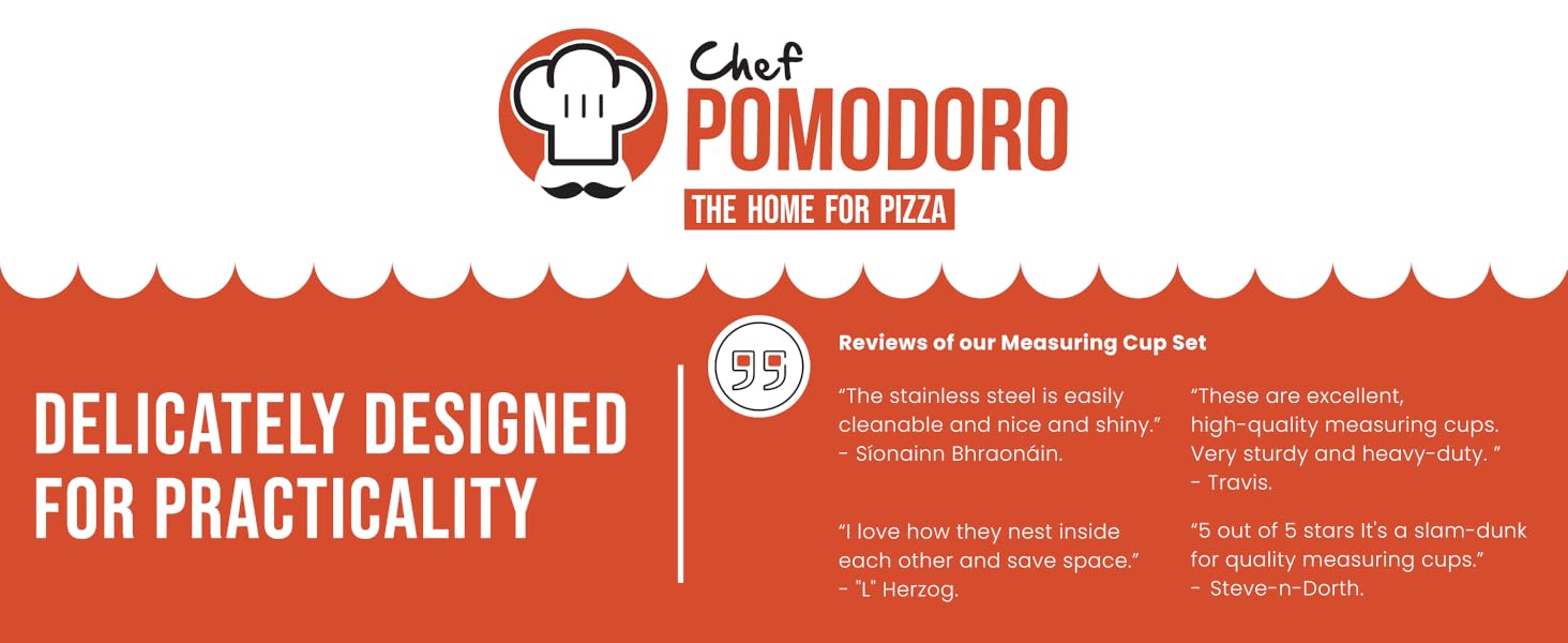 Набір мірних склянок Chef Pomodoro з нержавіючої сталі (7 шт., 30–240 мл) – для кухні та випічки