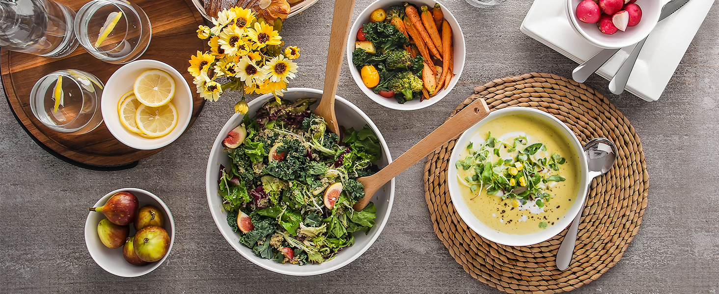 Набір супових мисок DOWAN 1100 мл (4 шт.) - білі керамічні миски для супу, каші, пасти, Φ18 см, стікшільні