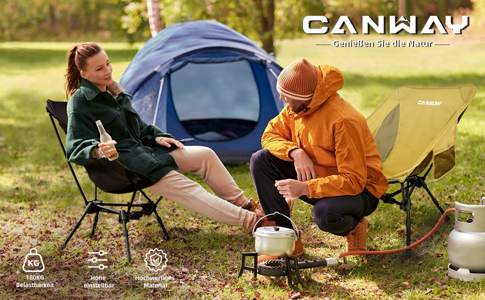 Складний туристичний стілець CANWAY, ультралегкий, 180 кг, для кемпінгу та пляжу