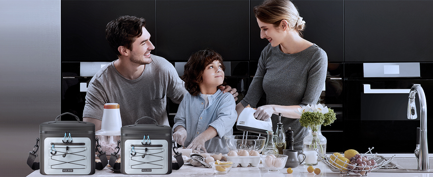 Чорна ізольована сумка-холодильник 24L для пікніків, пляжу, кемпінгу та транспортування продуктів