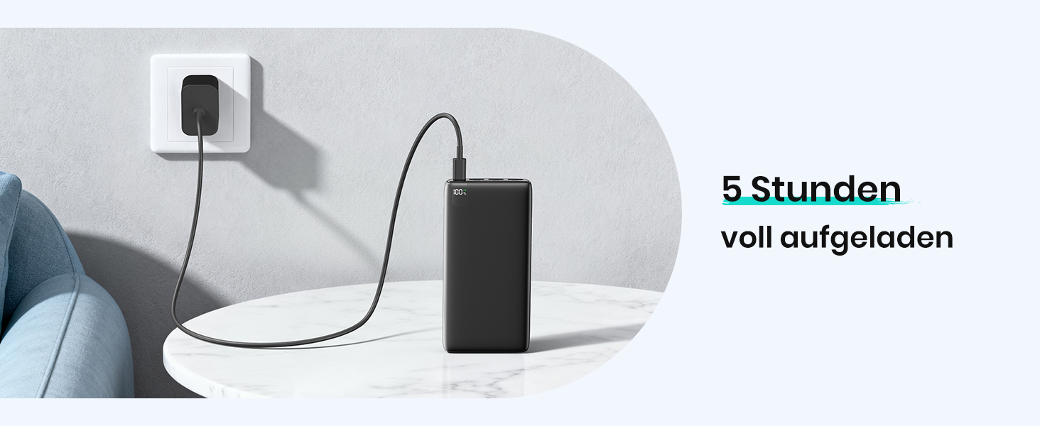 Power Bank A ADDTOP 26800mAh з LED дисплеєм та 4 виходами, 22.5W швидка зарядка, PD3.0, QC4.0, USB-C, для iPhone, Galaxy, Tablette, чорний