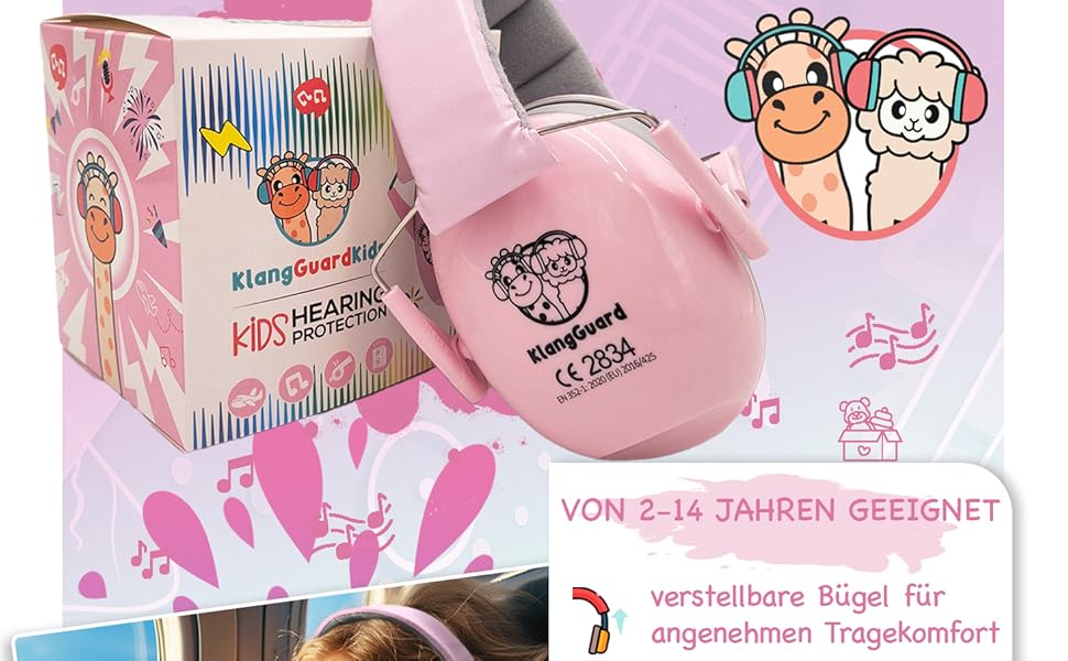 Надійний дитячий навушник-захисник для вух | Перевірений захист від шуму та гулу | Ідеально для свят, вечірок, повсякденного використання, спорту та музичних подій | Рожевий