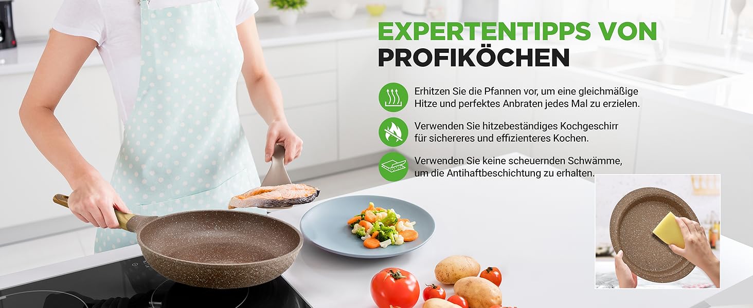 Набір посуду NutriChef Сандбраун 22 предмети з антипригарним мармуровим покриттям: сковороди, каструлі, кухонні прилади, форма для випічки, рукавиці, для індукційних плит, посудомийна машина