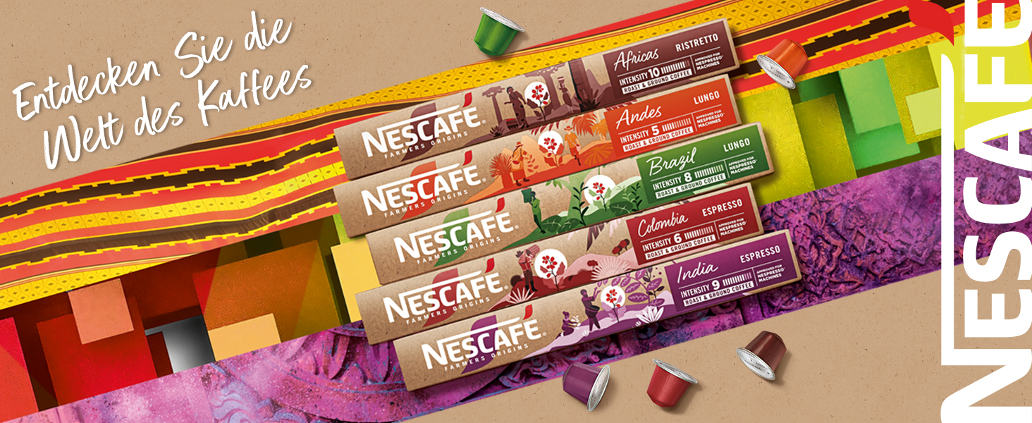 Набір кавових капсул NESCAFÉ Farmers Origins для Nespresso, 4 смаки, 60 капсул (6х10 шт)
