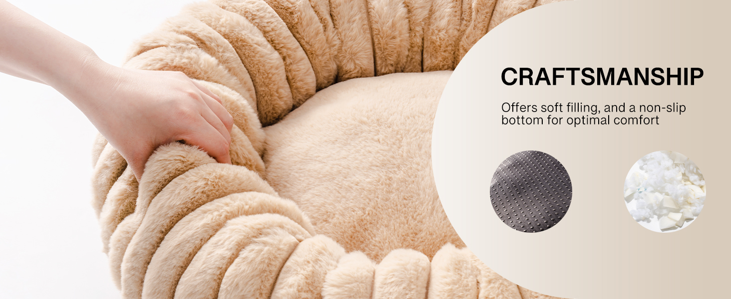 Кругле лежанка для собак MEWOOFUN, м'яке та зручне, 76x76x20 см, Marineblau (Темно-синій)