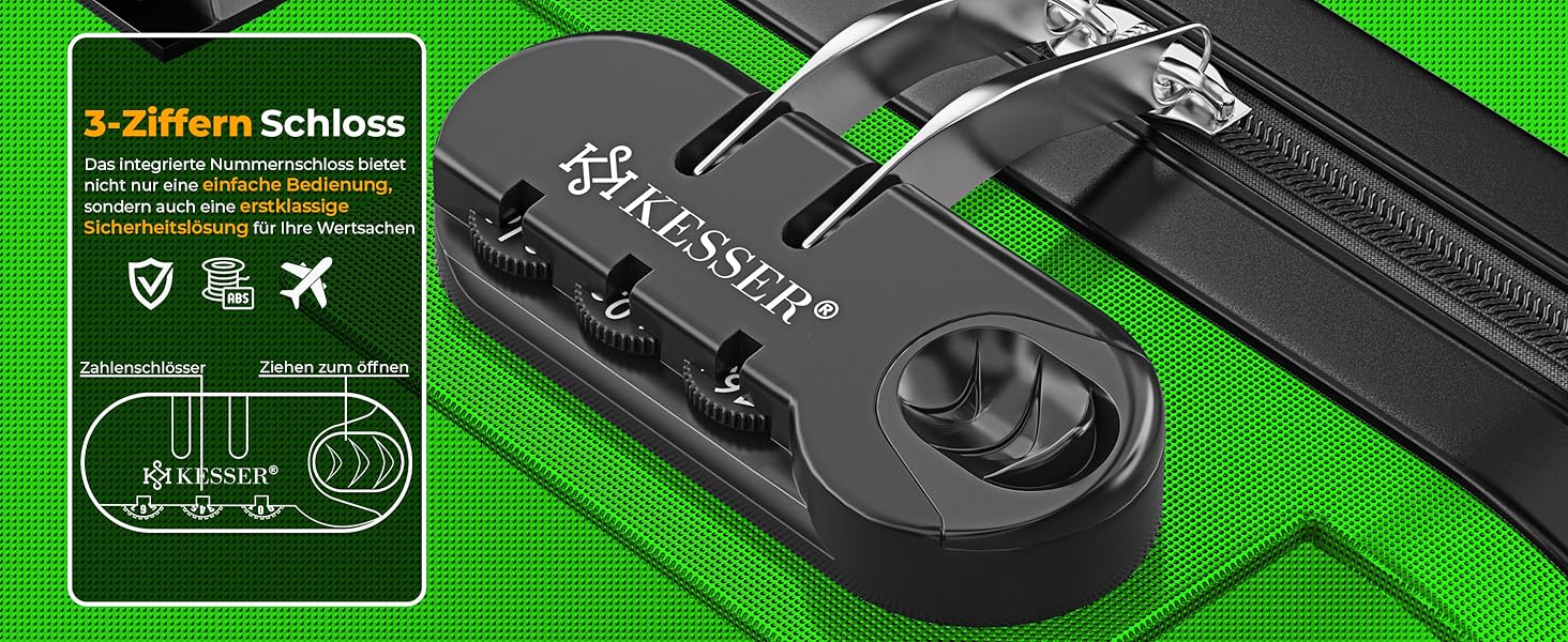 Чемодан KESSER® середній, жорсткий корпус, вага + бірка для багажу | Валіза-роликовий чемодан з кодовим замком, 4 колеса, ABS, телескопічна ручка (66x45x28см / 84 літри, шампань) 66см - 84Л шампань