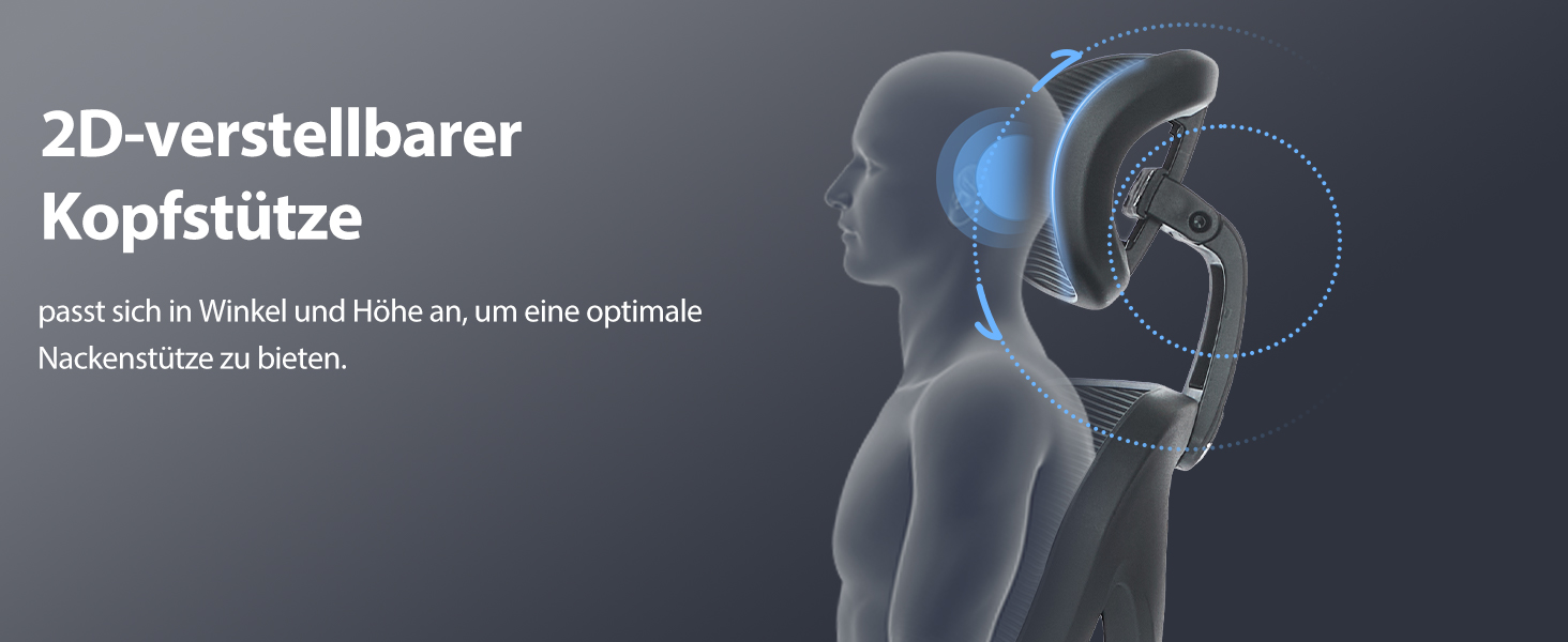 Коламі - Ергономічне крісло для офісу та дому, чорне, з регульованою підголівником та підлокітниками