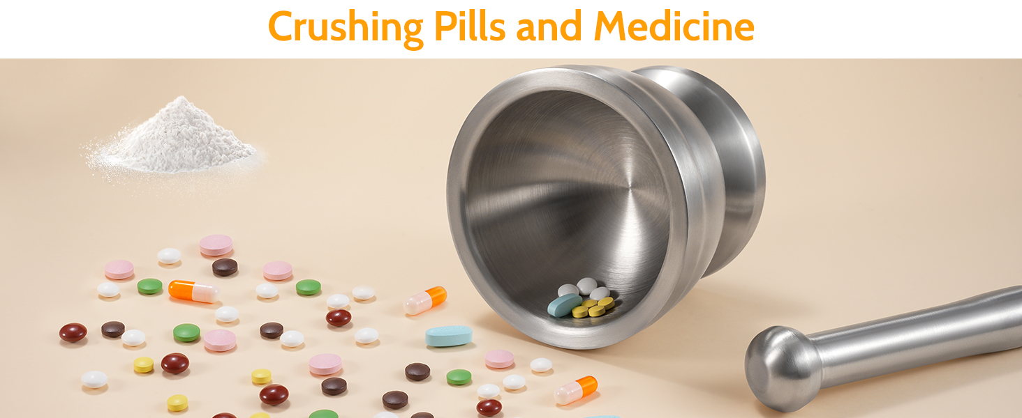 Ступка з товкачиком Sopito, нержавіюча сталь, 380 мл, діаметр 10 см - для спецій та трав