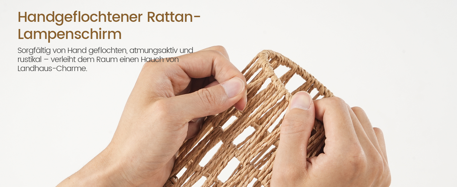 Стельова лампа для вітальні з полицею, 3-лампова торшер з етажеркою у стилі вінтаж, бохо торшер з дерева з вимикачем на ніжці, патрон E27, ретро-дизайн у кольорах коричневого та бежевого, ZEF53LDD05 (Ротанг, Чорний)