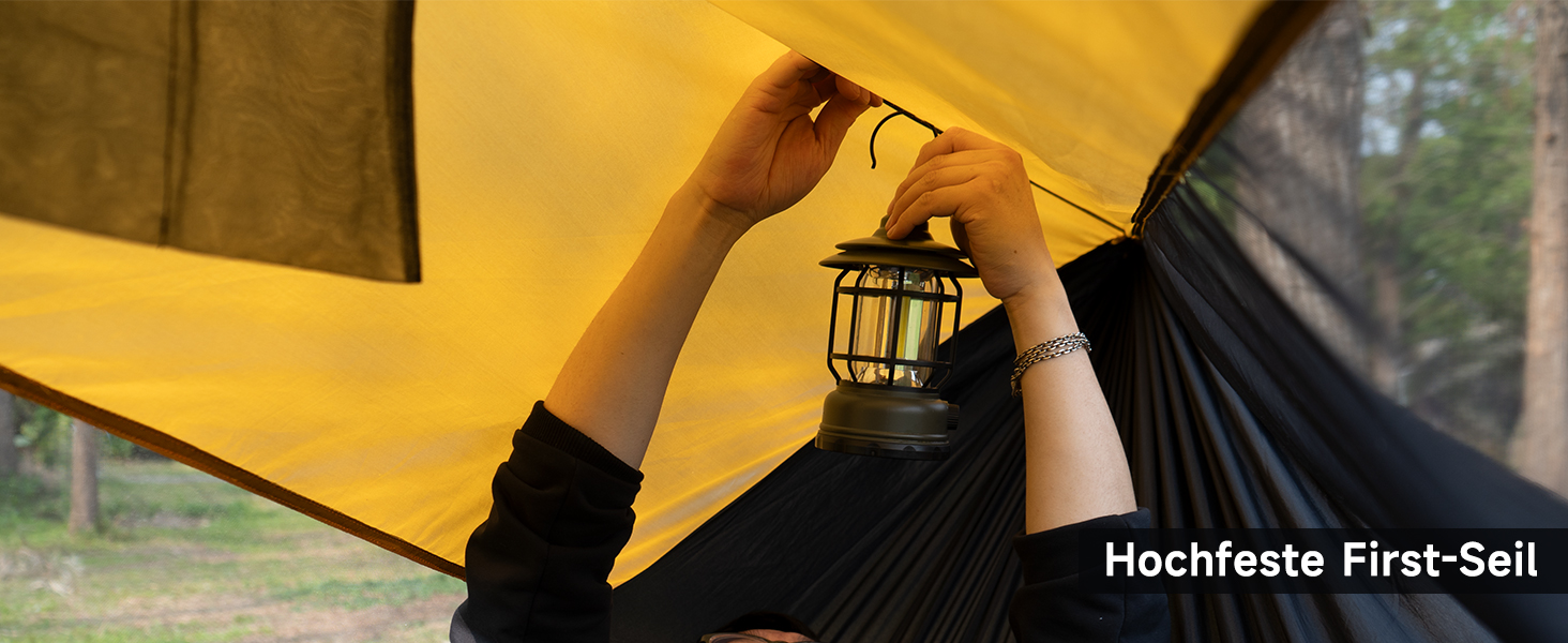 Гамак для кемпінгу з москітною сіткою та стропом, великий на 2 особи, 290 x 140 см, швидко розкладається, ультралегкий, армійний/зелений колір