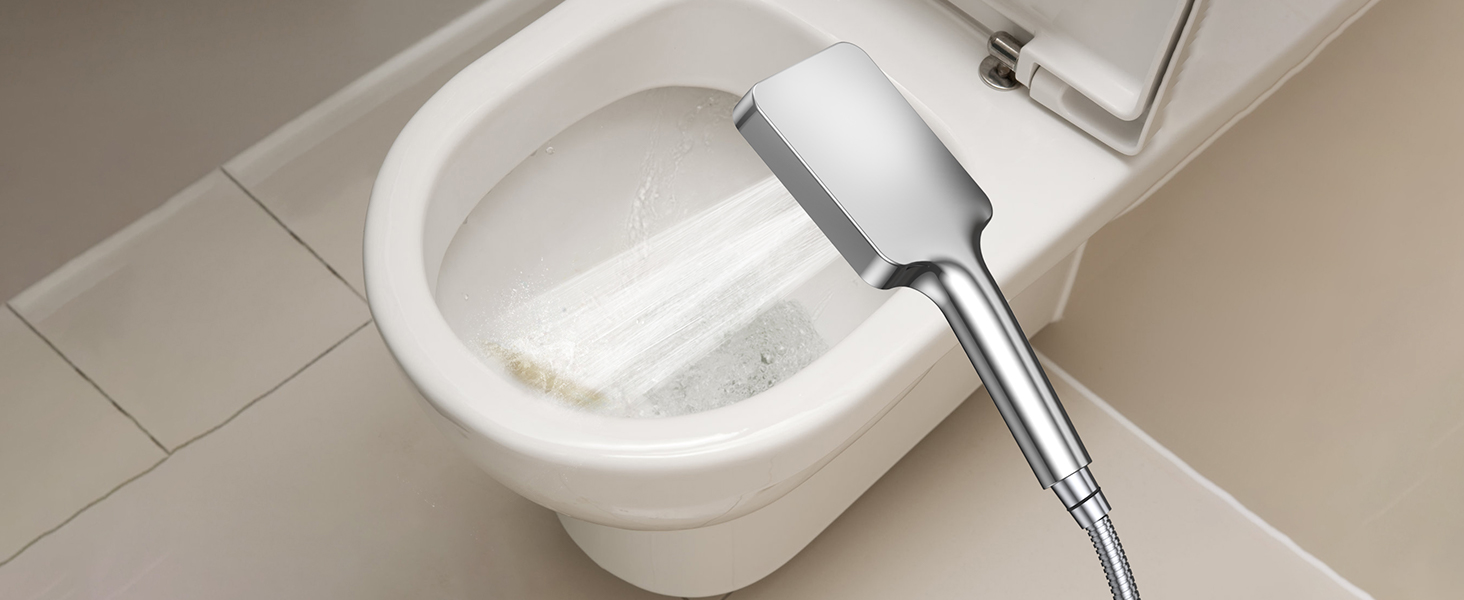 Літній душ FASDUNT з шлангом 2м, високий тиск, економія води 40% (срібний)