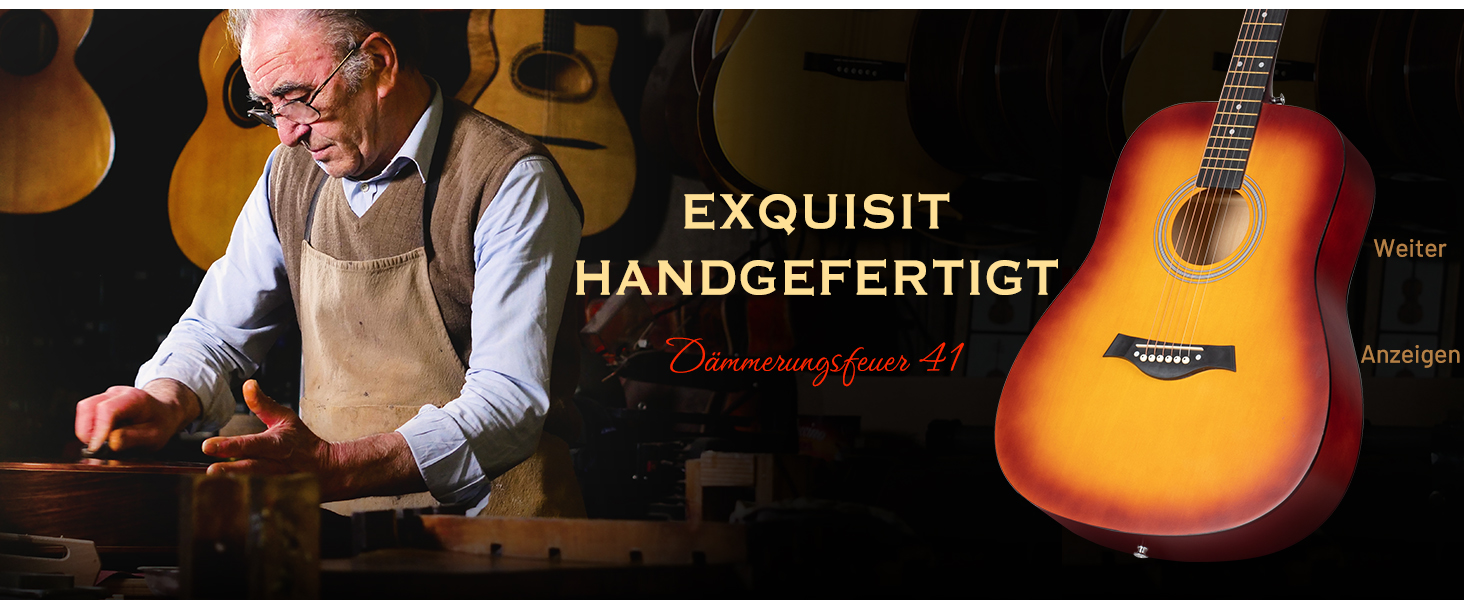 Акустична гітара CAHAYA Lindenholz CY0354: Комплект для початківців, дітей та дорослих, з чохлом, запасними струнами, каподастром, медіаторами та наклейками на лади