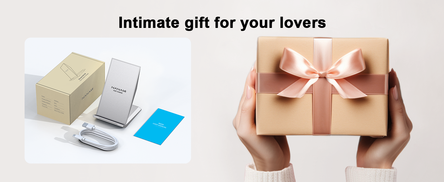 Бездротовий зарядний пристрій NANAMI для iPhone 17/16/15/14/13/12/11 Pro Max/XS/XR/X/8+, Samsung Galaxy S26/S25/S24/S23 - Швидка індуктивна зарядка, сріблястий колір