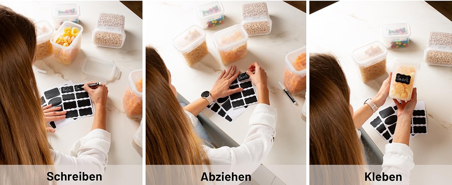 Набір контейнерів для зберігання Deco haus® з кришкою (24 шт.) - для кухні, продуктів, круп, борошна