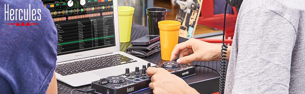 DJ контролер Hercules DJControl Starlight - портативний 2-Deck з 8 Pads, Serato DJ Lite для PC/MAC