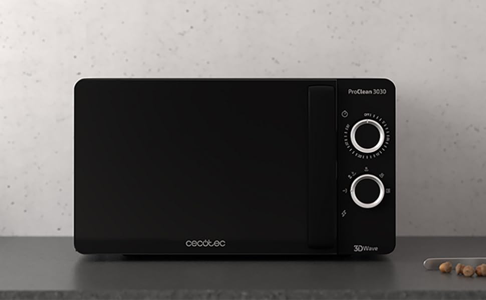 Мікрохвильова піч Cecotec ProClean 3030, 20л, 700Вт, технологія 3DWave, таймер на 30 хв, чорна