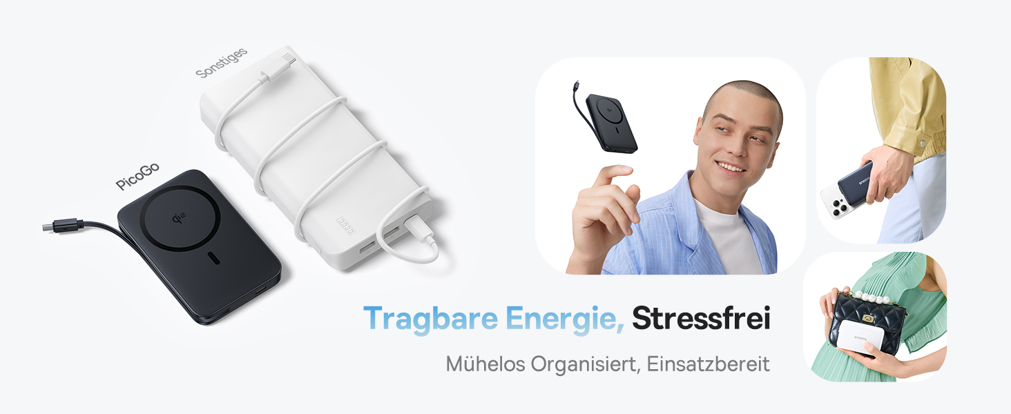 Power Bank Baseus EnerFill MagSafe 10000mAh, 22.5W USB-C, 15W Wireless, для iPhone 17/16/15/14/13/12, сірий