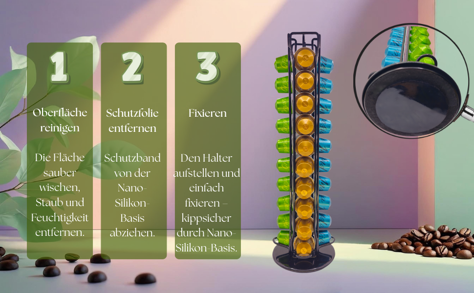 Тримач для капсул Nespresso Alpenature, органайзер для кавових капсул, чорний, з антиковзким дном