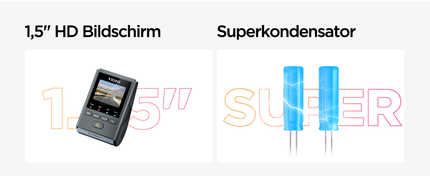 VIOFO A119 Mini 2: Автомобільний відеореєстратор з GPS, 2.7K, Wi-Fi, HDR, нічне бачення STARVIS, голосове керування, 24h паркувальний режим