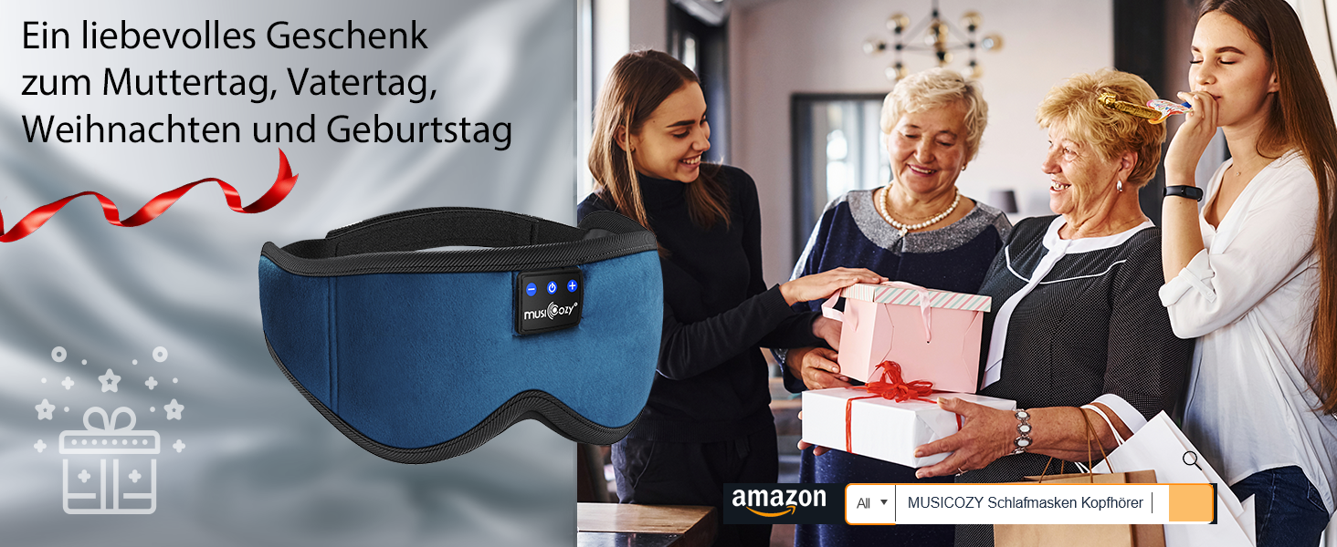 Маска для сну з навушниками Musicozy 3D Bluetooth, повна затемнення, для сну, подорожей, відпочинку, медитації (Цянова)