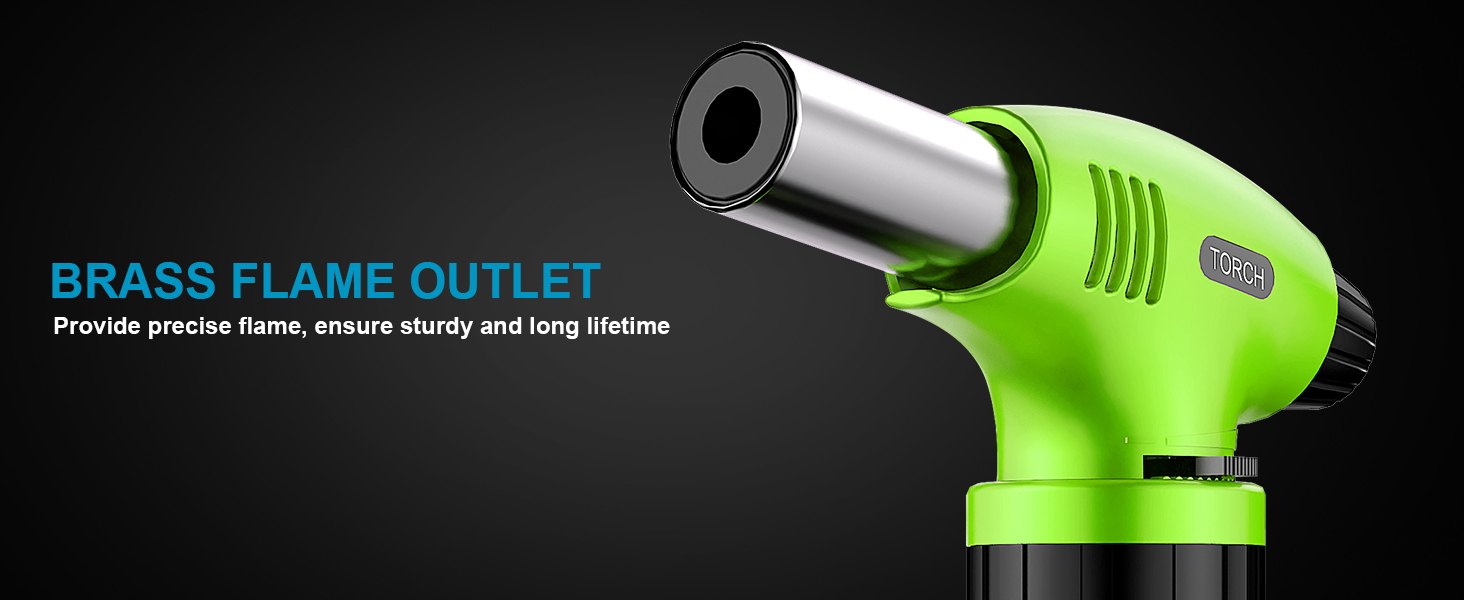 Кулінарний пальник для Крем-брюле, міні-пальник з регулюванням полум'я та захисним замком для десертів та BBQ, зелено-чорний (газ не входить)